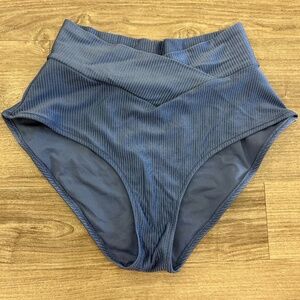 High-Waisted Blue Swim Bottoms